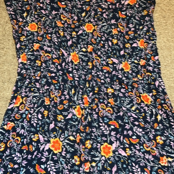 So navy and orange floral jumpsuit size medium - Picture 3 of 6